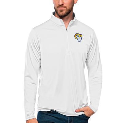 Men's Antigua Black Los Angeles Rams Team Logo Throwback Generation Big & Tall Quarter-Zip Pullover Top