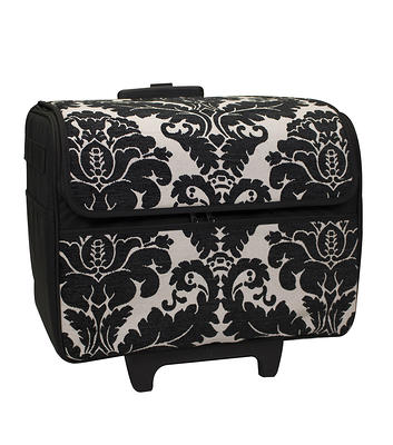 Everything Mary Black Floral Teacher Rolling Tote