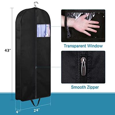 MISSLO Hanging Garment Bags for Travel Closet Storage 50 Moving Bags for  Clothes, Dress, Jacket, Shirt, Suit Cover, Black