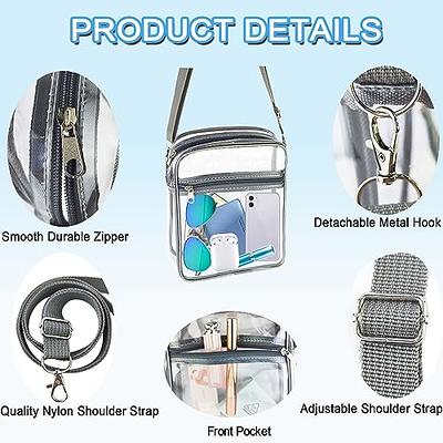  WEIMZC Clear Crossbody Bag Stadium Approved,Adjustable Shoulder  Strap Clear Crossbody Purse for Concerts, Festivals, Sports Events