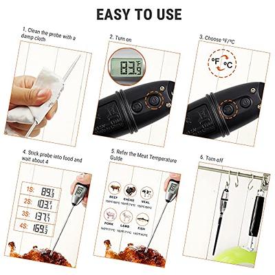 ThermoPro TP-02S 5 Seconds Instant Read Meat Thermometer Digital Cooking  Food Thermometer with Long Probe for Grill Candy Kitchen BBQ Smoker 