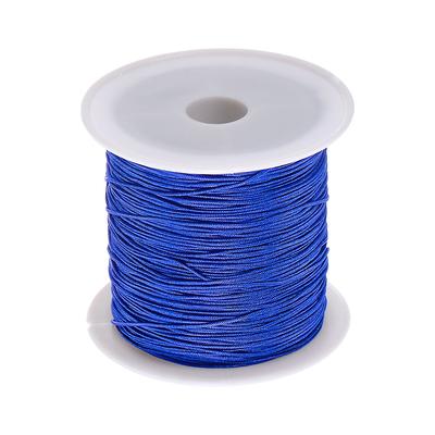 3 Rolls Nylon Beading Thread Knotting Cord 0.6mm 50 Yard Satin String, Lake  Blue