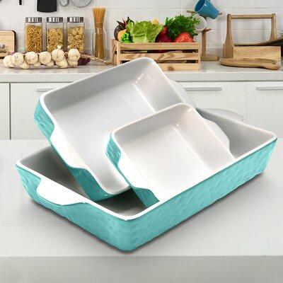 MARTHA STEWART 2-Piece Mint Dual-Tone Stoneware Baker Bakeware Set  985118782M - The Home Depot