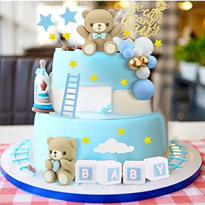  41 Pcs/Set Bear Cake Toppers Mini Bear Cake Decorations Cake  Toppers Gold White Pearl Ball for Boy Girl Baby Shower Birthday Party  Decorations(Blue, Brown, Cute Style) : Toys & Games