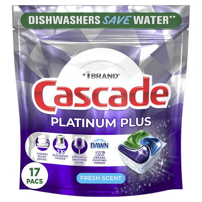 Cascade Platinum Plus Dishwasher Detergent Pacs, Fresh, 17 Count - Yahoo  Shopping