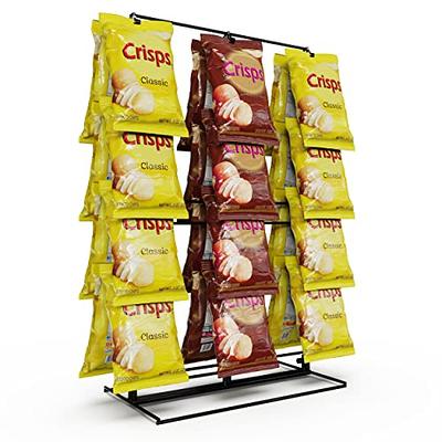 ZYP Potato Chip Rack Display with 40 Clips,4-Row Retail Display