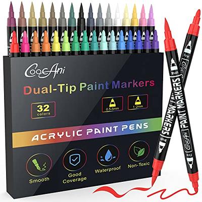  VILLCASE 1 Set scrapbook paint markers drawing acrylic paint  pens drawing acrylic pens extra fine tip dry erase marker ultra fine point  dry erase markers plastic face acrylic brush 