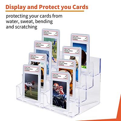 60 Pieces Baseball Card Holder with Label Positon Clear Graded Card Sleeves  Acrylic Trading Card Protectors