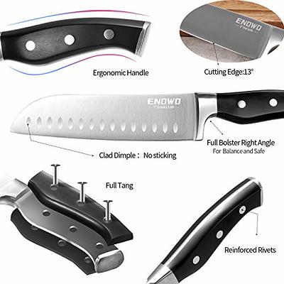 HAUSHOF Steak Knives Set of 6, German Stainless Steel Premium Serrated Steak Knife Set with Gift Box, Full Tang Design with Ergonomic Handle, Gifts