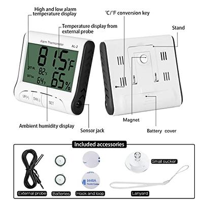 Reptile Thermometer Humidity and Temperature Sensor Gauges Reptile Digital  Thermometer Digital Reptile Tank Thermometer Hygrometer with Hook Ideal for