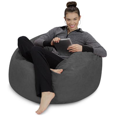 6' Large Bean Bag Lounger With Memory Foam Filling And Washable