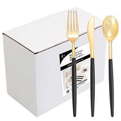 Gold Flatware Set With Black Handle