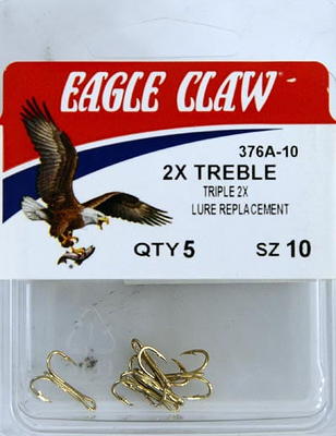 Eagle Claw 374TSH-12 2X Treble Hook, Bronze, Size 12, 20 Pack - Yahoo  Shopping