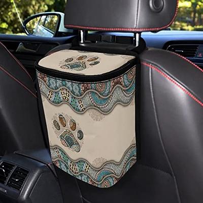 Mini Car Trash Can With Lid, Small Car Storage Box Plastic Vehicle Trash Bin  Hanging Car Rubbish Holder Double Lid Garbage Bin For Automotive Car Home