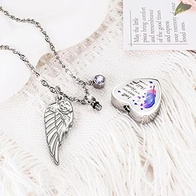 Dletay Heart Urn Necklace for Ashes Birthstones Cremation Jewelry