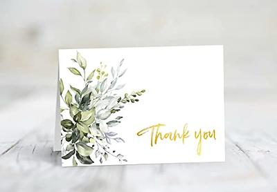 VNS Creations 100 pack Thank You Cards with Envelopes & Stickers - Classy  4x6 Blank Thank You