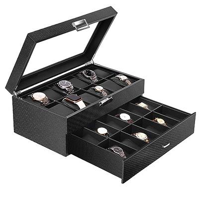  KAMIER Watch Box Case Organizer Display for Men,Two