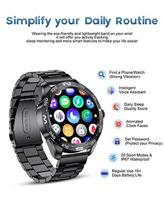 EURANS Smart Watch 44mm, AMOLED Fitness Watch with Heart Rate/Sleep Monitor  Steps Calories Counter, IP68 Waterproof Activity Tracker Compatible with