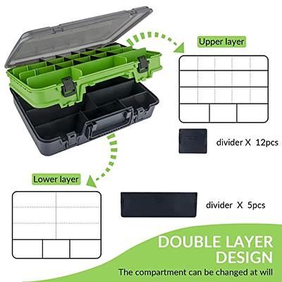 THKFISH Fishing Tackle Box Organizer Double Layer Tackle Storage Fishing  Boxes Outdoor Box with Adjustable Dividers 14.96 * 10.23 * 4.5in Green -  Yahoo Shopping