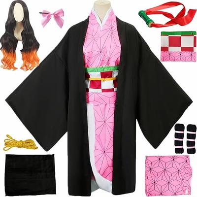 Nezuko Cosplay Costume Kimono for Adult Girls Robe Japanese Anime