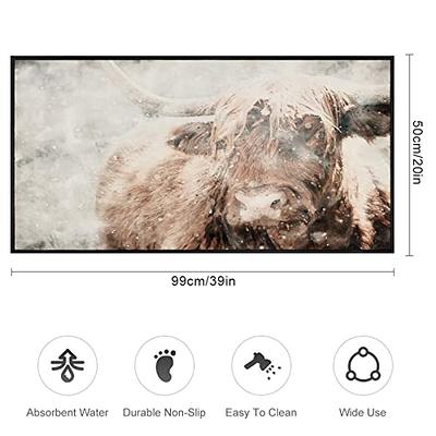 Highland Cow Doormat Non-slip Resist Dirt Door Rugs For Front Door