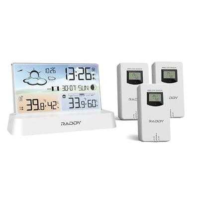 Geevon Indoor Outdoor Thermometer Wireless with 3 Remote Sensors, Digital Hygrometer Thermometer, Wireless Temperature Humidity Monitor Gauge with