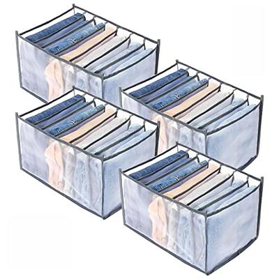 EASEVE 2pcs Closet Organizers and Storage Bins for Clothes - 12 Cell Drawers Organizer Grid Storage Box for Jeans Pants Sweater