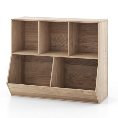 Costway 6 Cube Storage Shelf Organizer Bookcase Square Cubby Cabinet Bedroom  Natural 