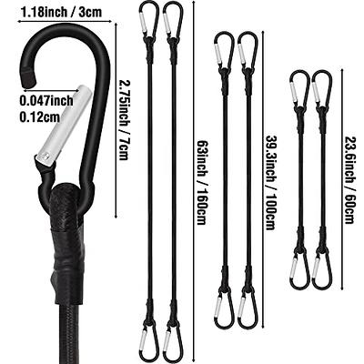 Bungee Cords with Carabiner, 6 Pack Long Heavy Duty Carabiner Bungee Cord  Assorted Size 24 40