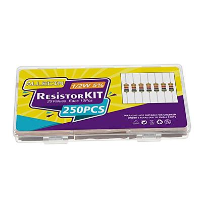 ALLECIN 25 Values 1/2W Resistor Kit from 1 Ohm to 1M Ohm 1/2 Watt