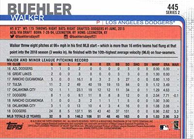 2019 Topps #445 Walker Buehler Los Angeles Dodgers Baseball Card