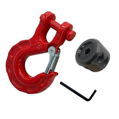 AUTMATCH Winch Hook Safety Latch 3/8 - Grade 70 Forged Steel Clevis Slip  Hook & Winch Cable Hook Stopper with Steel Plate, Max 39,600Lbs Work for