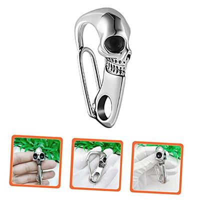 Stainless Steel Swivel Skull Clasp Carabiner Wallet Key Chain Holder FOB  Clip