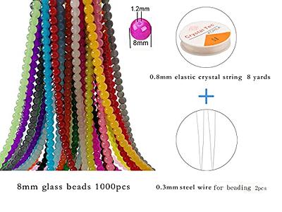 Pamir Tong 1000PCS Glass Round Beads Bulk, Imitative Jade Bracelet Loose  Beads for Jewelry Making Earring, Necklaces, and DIY Cr