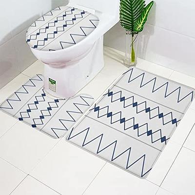 Bath Rug Runner Slip-Resistant Washable Striped Pattern Large