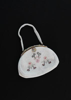 Vintage French Bag White Evening Bag Hand Made France White 