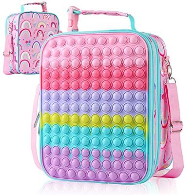 JoyLEME Pop Lunch Box for Kids Girls Insulated Lunch Boxes, Girls Fidget lunch  Bag toy for kids Lunch Bag for School Travel Outdoor with Adjustable  Shoulder Strap Back to School Gifts(Cloud) 