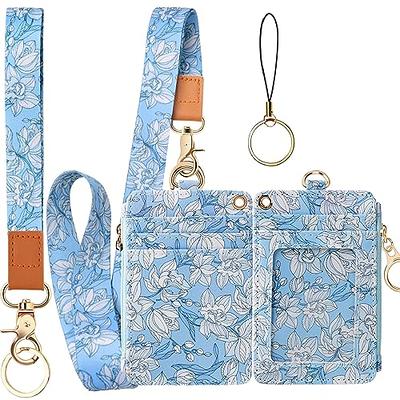 MJFloria Lanyard Wallet for ID Badges with Lanyards and Wristlet