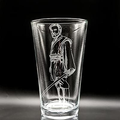 YOUNG OBI WAN KENOBI Engraved Pint Beer Glass