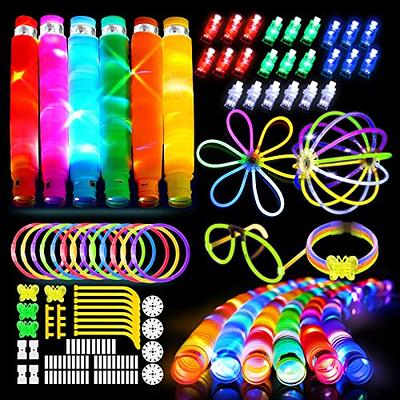 24 Pack Glow Sticks Bracelets,6 Color LED Bracelets,Light Up Bracelets Toys,Glow in The Dark Party Supplies for Kids Adults,Neon Rave Party Favors