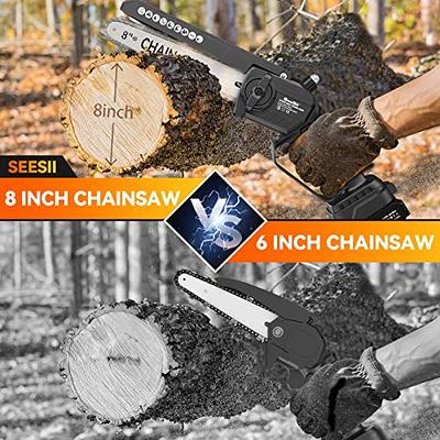 6-inch Mini Chainsaw Cordless, Battery Powered Electric Chainsaw Cordless,  Handheld Chainsaw with 2Pcs 21V 2.0Ah Batteries, Portable Small Chainsaw  for Tree Trimming Branch Pruning and Wood Cutting - Yahoo Shopping