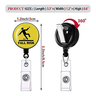 Fall Risk,Funny Badge Reel，Retractable ID Card Badge Holder with