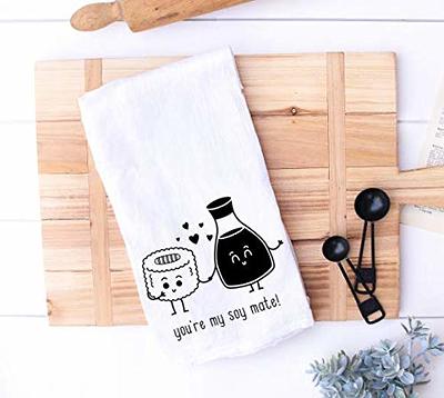 Handmade Funny Kitchen Towel - 100% Cotton Funny Hand Towel for Kitchen -  28x28 Inch Perfect for Chef Housewarming Christmas Mother's Day Birthday