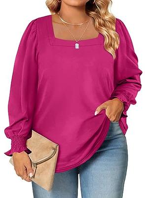 Eytino Womens Plus Size Summer Tops Ruffle Short Sleeve Casual V