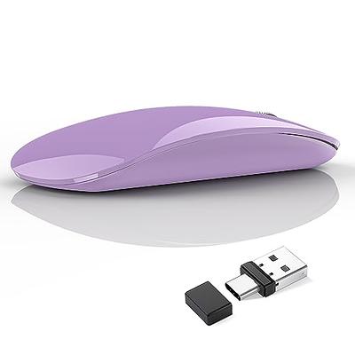 Type C Wireless Mouse, 2.4G USB C Computer Cordless Mice with USB and Type C  Receiver Compatible with Notebook, Computer, PC, Laptop, Computer, MacBook  and all Type-C Device 