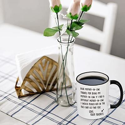 YHRJWN Christmas Mothers Day Gifts from Daughter in Law, Dear Mother in Law  Coffee Mug, Mother