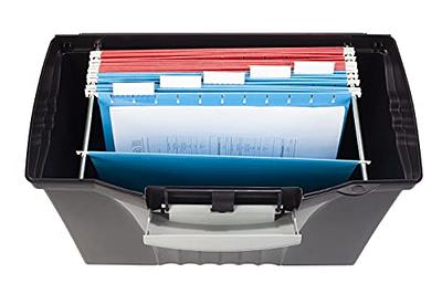 Storex® File Storage Box for Letter/Legal Hanging Files, Black & Clear Lid