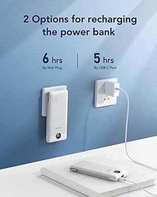 VEGER Portable Charger for iPhone Built in Cables and Wall Plug, 10000mah  Slim Fast Charging USB C Power Bank, Travel Essential Battery Pack  Compatible with iPhone, iPad, Samsung More Devices(White) - Yahoo