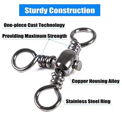  Barrel Snap Swivels Fishing, 100pcs Rolling Swivel with Safety  Snap Copper Stainless Steel Fishing Line Connector for Saltwater Freshwater  : Sports & Outdoors