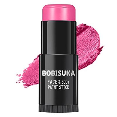 BOBISUKA Pink Face Body Paint Stick, Waterproof Pink Eye Black